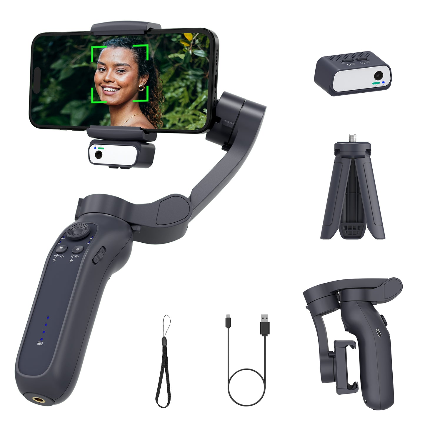 Comitok L7Cpro 3-Axis Gimbal: Anti-Shake, Fill Light, Lightweight, Ai Tracking